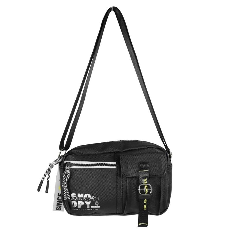 Bolsa Semax Snoopy Feminina Pequena Transversal SP25001 Cor:Preto
